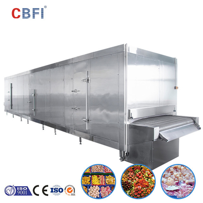 Machine de congélation de congélateur de tunnel de PLC IQF pour la volaille de pâtes de crevette de poissons de poulet de légumes fruits
