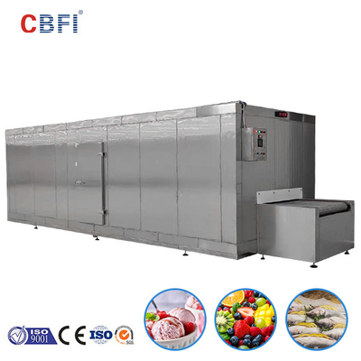 Surgélateur de tunnel des aliments de préparation rapide IQF de congélateur à air forcé de poissons électriques automatiques de viande