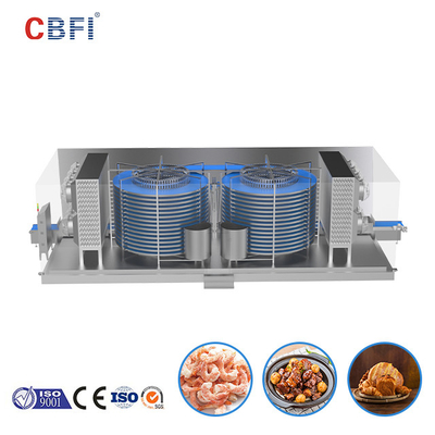 réfrigérateur au freon IQF réfrigérateur rapide en spirale 1000 kg par heure machine de congélation de l'industrie alimentaire