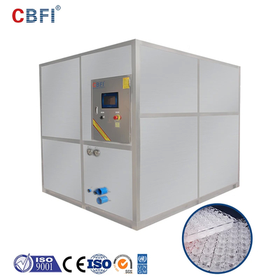 1 à 20 tonnes/24 heures Cube de glace industriel carré Bizter Frascold R404A réfrigérant