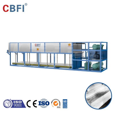 Capacité de la machine de blocage de glace à refroidissement direct avec condensateur refroidi à l'eau - contrôle PLC - certifié CE