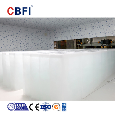 Capacité de la machine de blocage de glace à refroidissement direct avec condensateur refroidi à l'eau - contrôle PLC - certifié CE