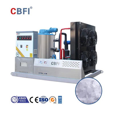 Machine automatique de glace à flocons refroidie à l'eau / à l'air à -5 °C Température de glace R404A Biceuse de réfrigérant / Copeland / Compresseur Hanbell