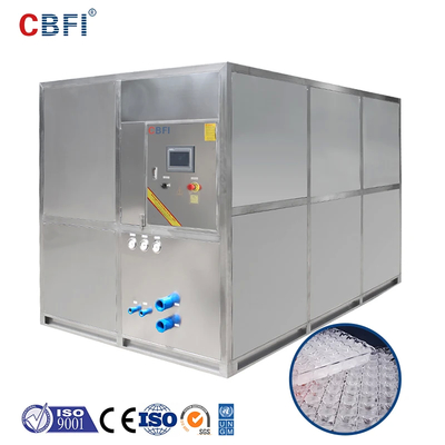 Machine à glaçons en acier inoxydable commercial Niveau de bruit faible 1 à 20 tonnes/24 heures Capacité Carré Forme de glacier